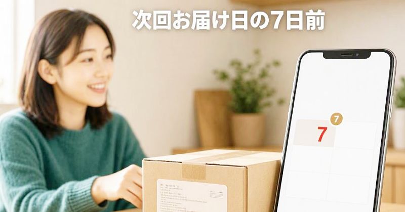 次回お届けの7日前までの説明アイキャッチ画像